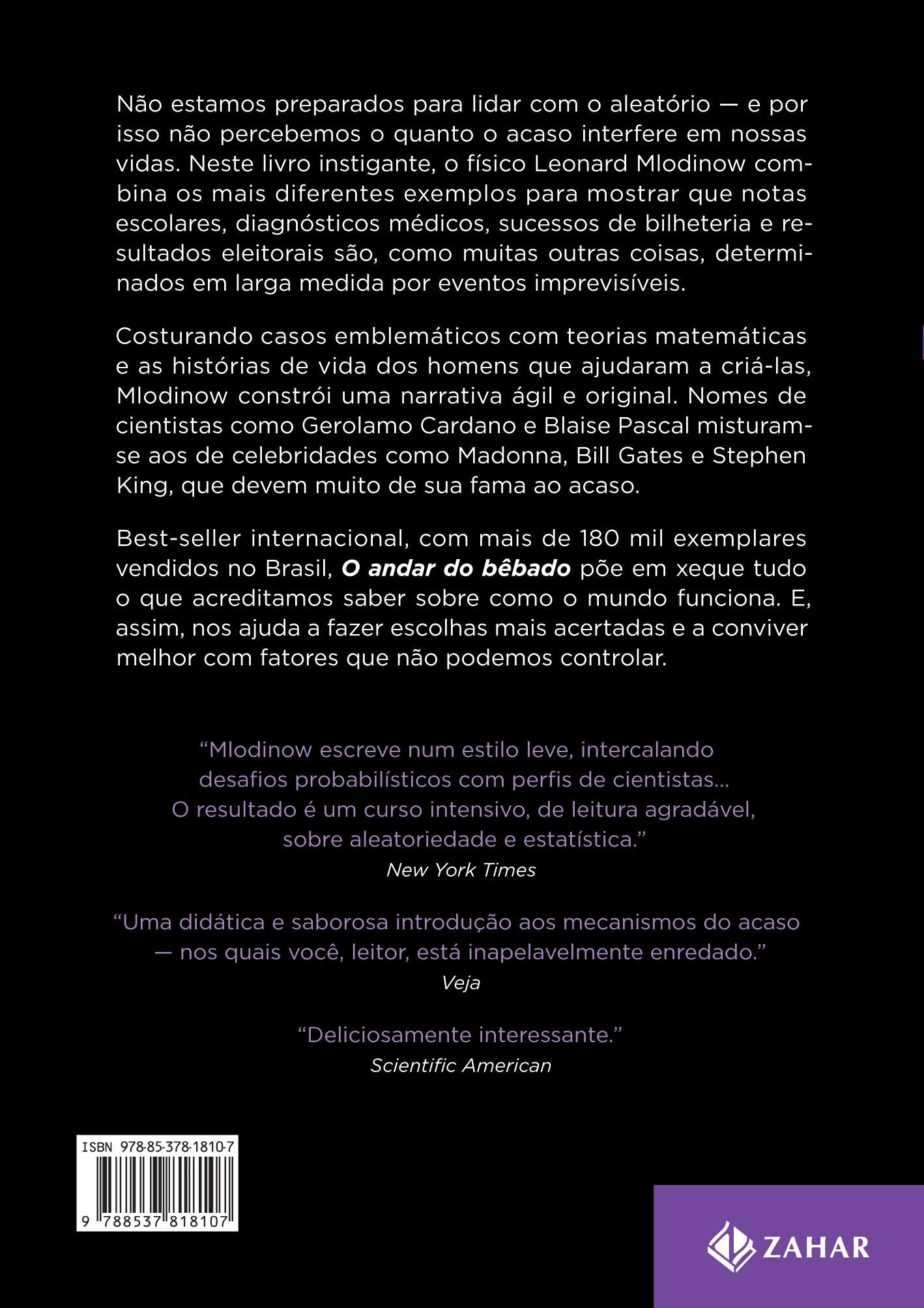 O andar do bêbado: Como o acaso determina nossas vidas