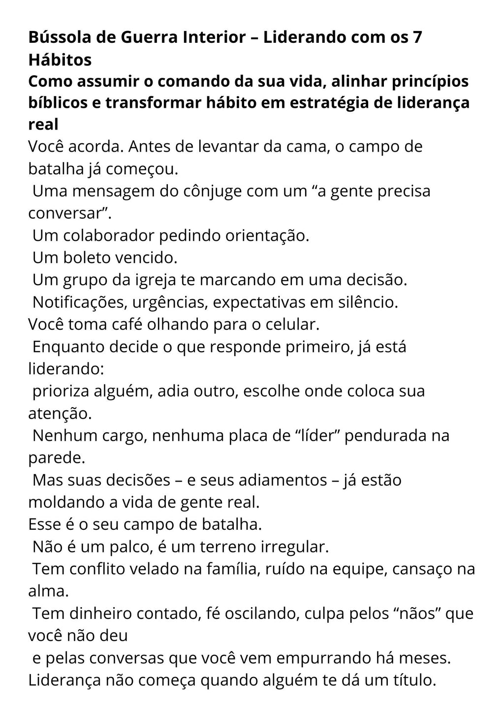 Bússola de Guerra Interior – Liderando com os 7 Hábitos