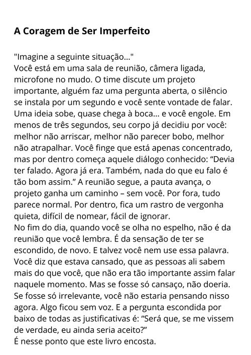A Coragem de Ser Imperfeito