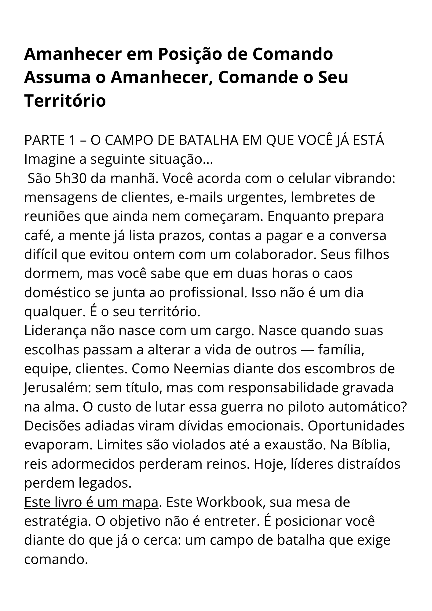 Amanhecer em Posição de Comando