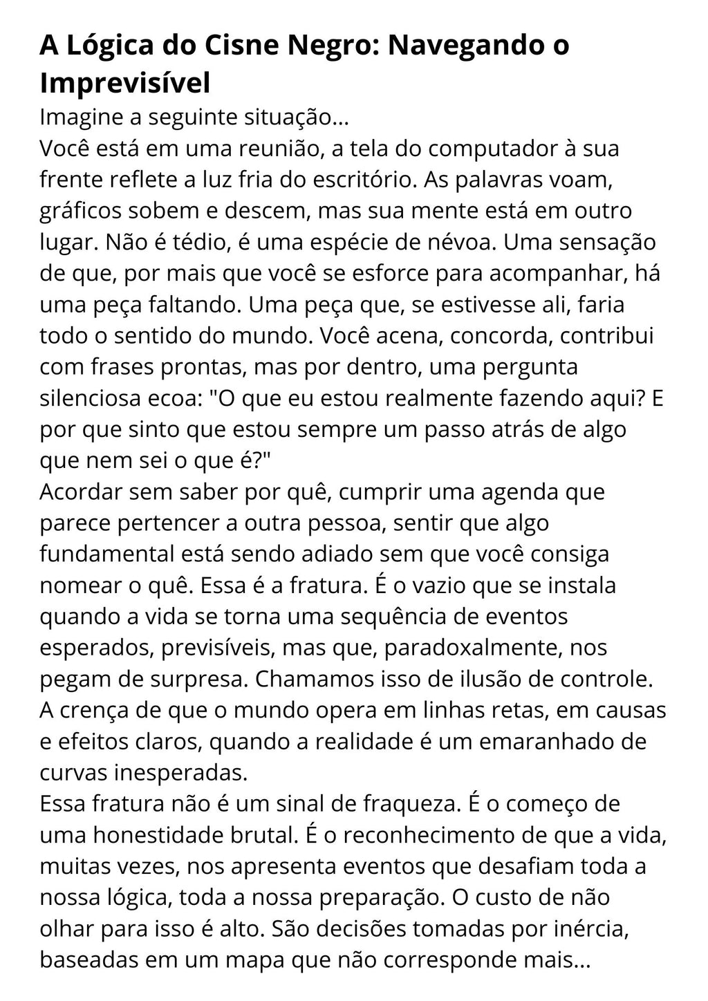 A Lógica do Cisne Negro: Navegando o Imprevisível