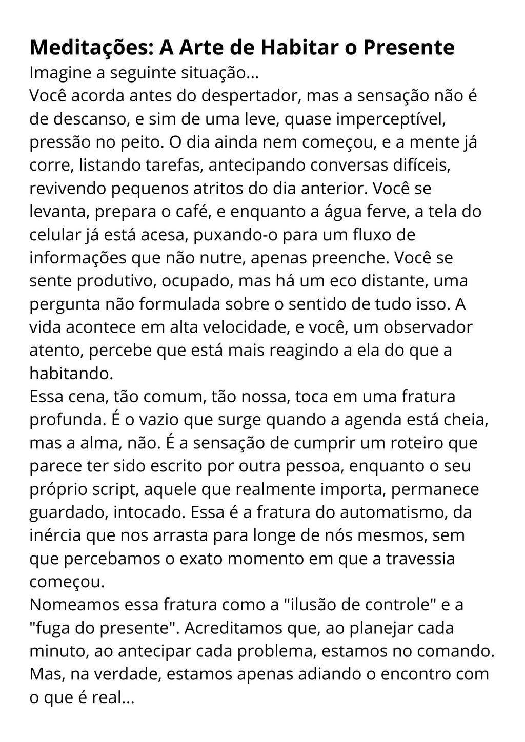 Meditações: A Arte de Habitar o Presente