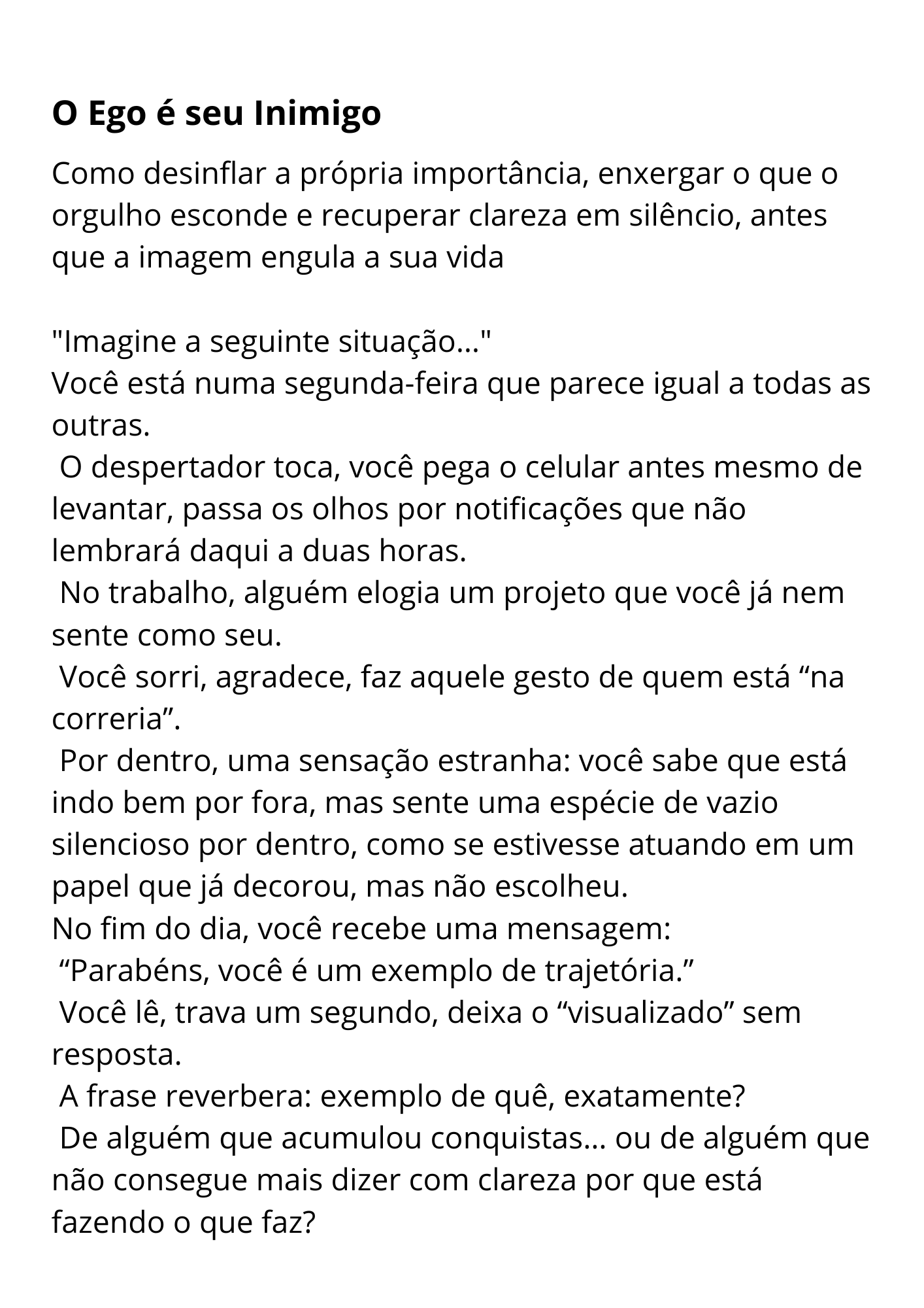 O Ego é seu Inimigo